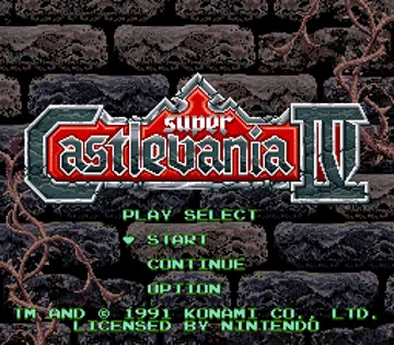 Super Castlevania IV (USA) screen shot title